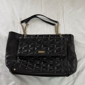 Black Quilted Leather Shoulder Bag